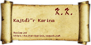 Kajtár Karina névjegykártya
